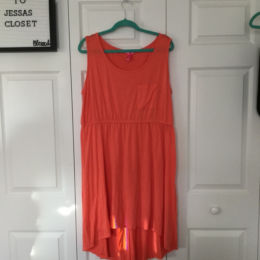 Orange dresss. Cotton beach dress size 2x
